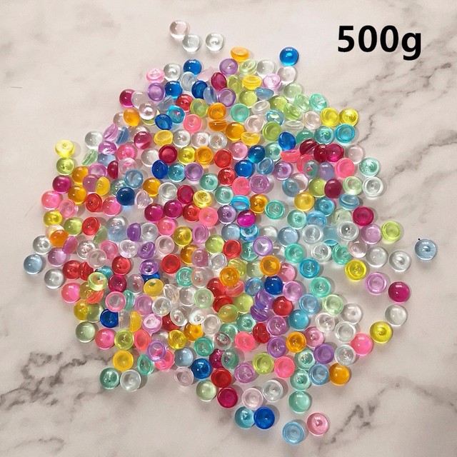 500g 21 colors Crystal Flat Fishbowl Beads Slime Accessories Colorful  Rubber Balls for Slime Filler DIY Supplies Decoration - AliExpress